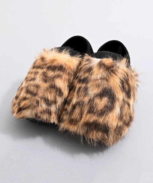 MEI（メイ）の「MEI メイ LONG FUR MOC SHOES 2WAY ロングファー レオパード アニマル柄 プードルファー モックシューズ / Lady’s（スリッポン・レディース・ブラック/ブラック系/グレイッシュベージュ/レオパード/ブラウン系・M/S/L）」の8枚目の写真