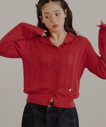 eyelet knit shirt cardigan / アイレットシャツカーディガン