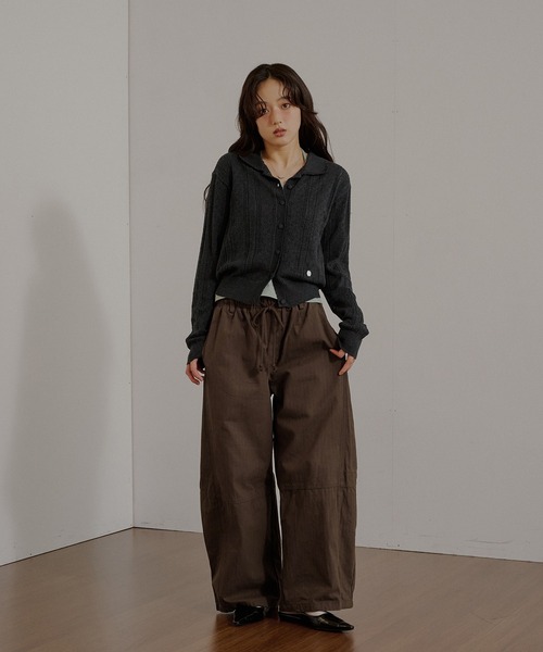 MUHET(ミュエータ)の「eyelet knit shirt cardigan / アイレットシャツカーディガン(カーディガン/ボレロ・レディース・チャコールグレー/ネイビー/レッド/ブラウン・FREE)」の12枚目の写真