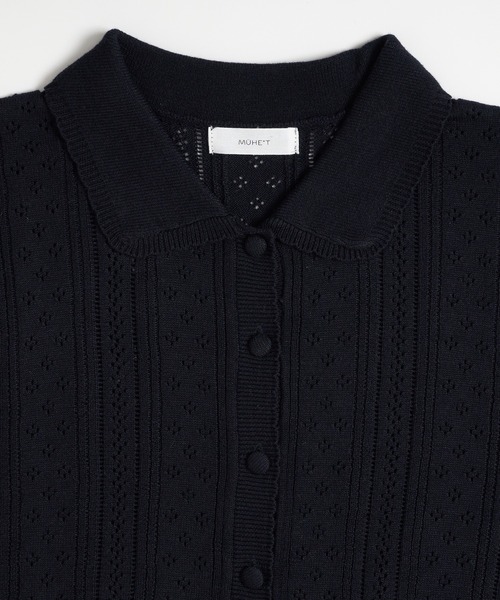 MUHET(ミュエータ)の「eyelet knit shirt cardigan / アイレットシャツカーディガン(カーディガン/ボレロ・レディース・チャコールグレー/ネイビー/レッド/ブラウン・FREE)」の15枚目の写真