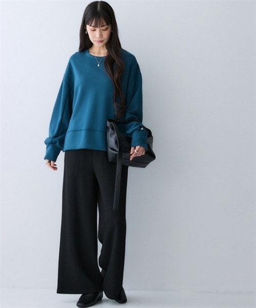 nissen(ニッセン)の「リブ見えカットソーイージーパンツ(その他パンツ・レディース・ブラック/ブラウン/チャコールグレー・M/L/S/LL/3L)」の8枚目の写真