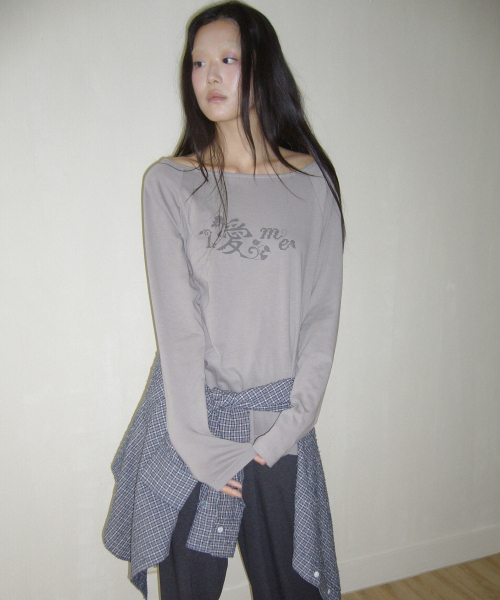 POEV(ポエブ)の「Love Letter ラグラントップス - グレー(Tシャツ/カットソー・レディース・その他・FREE)」の2枚目の写真