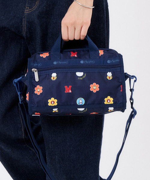 Miffy( ミッフィー)の「【LeSportsac×Miffy】MINI DUFFEL CROSSBODY ミッフィーネイビーポルカドット(ショルダーバッグ・レディース・ブルー・FREE)」の2枚目の写真
