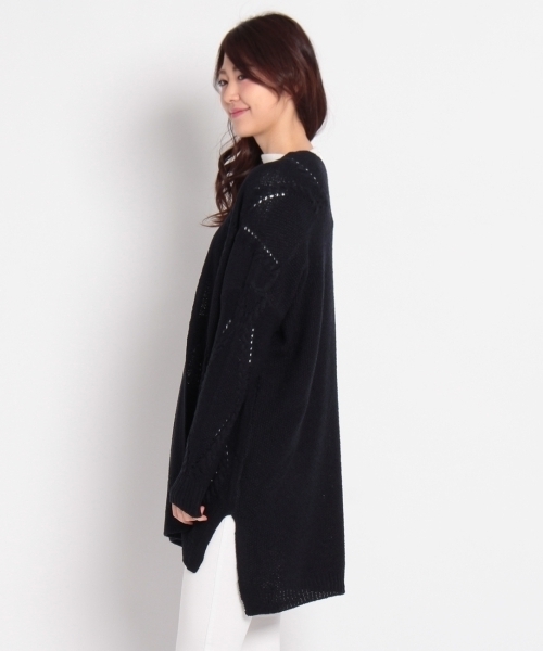 HusHusH（ハッシュアッシュ）の「ケーブルロングニットカーディガン（カーディガン/ボレロ・レディース・ホワイト/グリーン/ブルー・03/02）」の5枚目の写真