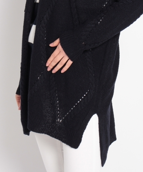 HusHusH（ハッシュアッシュ）の「ケーブルロングニットカーディガン（カーディガン/ボレロ・レディース・ホワイト/グリーン/ブルー・03/02）」の7枚目の写真