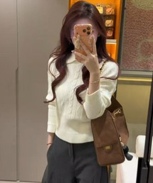 STAY MOTION（ステイモーション）の「【WEB限定】アイレットケーブルニットトップス［骨格ウェーブ／きれいめカジュアル／韓国ファッション］（ニット/セーター）」