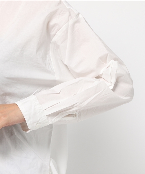 FREE'S MART（フリーズマート）の「【MOOK本掲載 紗栄子さん着用】異素材ドッキングゆるスキッパーブラウス（シャツ/ブラウス・レディース・ベージュ/ブルー/ホワイト/ブラック・FREE）」の9枚目の写真