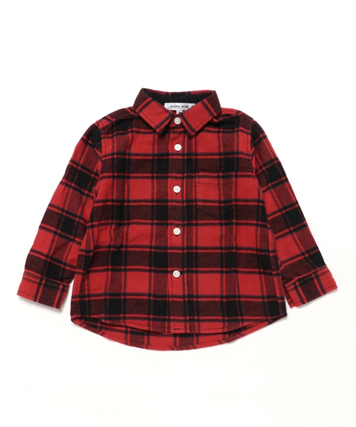 GLOBAL WORK（グローバルワーク）の「【キッズ】フランネルガラシャツ/726817（シャツ/ブラウス・キッズ・レッド/ブラック/ネイビー/ライトイエロー/グリーン/レッド系その他・LARGE/SMALL/MEDIUM/X-LARGE）」の6枚目の写真