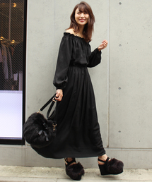 MICOAMERI | オフショルロングワンピース(ワンピース)