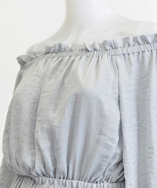 MICOAMERI（ミコアメリ）の「オフショルロングワンピース（ワンピース・レディース・グレー/ブラック/ピンク・FREE）」の9枚目の写真