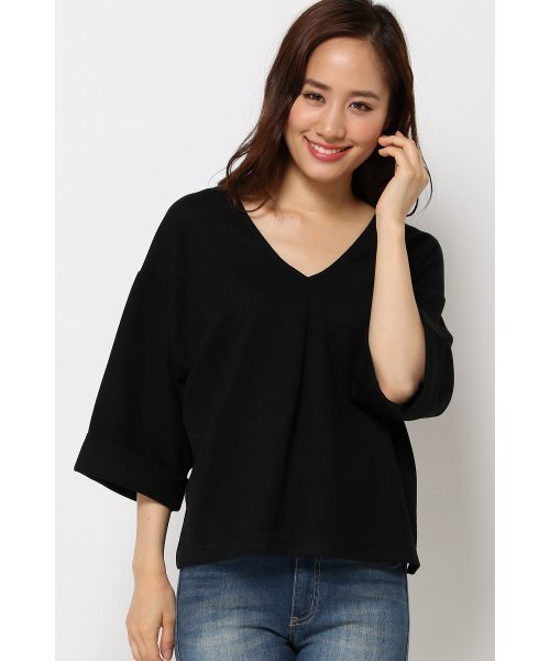 VENCEEXCHANGE（ヴァンスエクスチェンジ）の「抜き衿ワイドスリーブプルオーバー（Tシャツ/カットソー・レディース・ブラック/ワインレッド/ブラウン/オフホワイト/グレー・MEDIUM）」の3枚目の写真