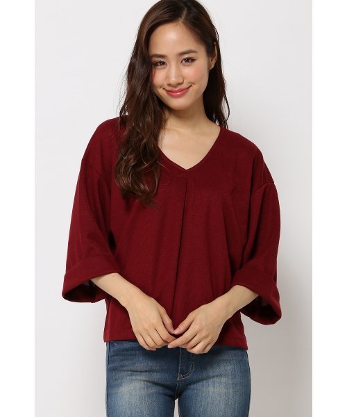 VENCEEXCHANGE（ヴァンスエクスチェンジ）の「抜き衿ワイドスリーブプルオーバー（Tシャツ/カットソー・レディース・ブラック/ワインレッド/ブラウン/オフホワイト/グレー・MEDIUM）」の5枚目の写真