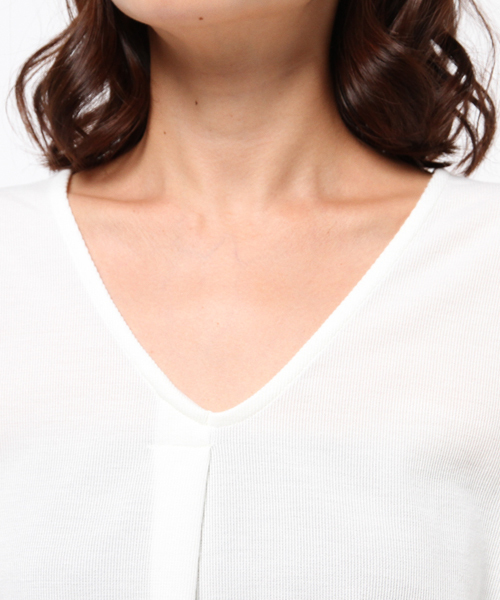 VENCEEXCHANGE（ヴァンスエクスチェンジ）の「抜き衿ワイドスリーブプルオーバー（Tシャツ/カットソー・レディース・ブラック/ワインレッド/ブラウン/オフホワイト/グレー・MEDIUM）」の10枚目の写真