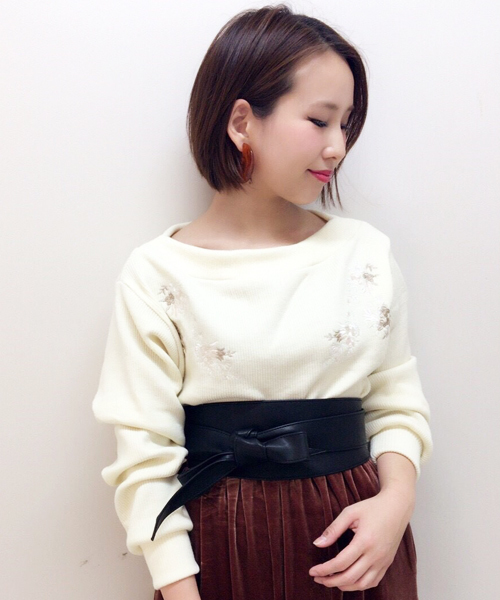 mysty woman（ミスティウーマン）の「合皮サッシュベルト（ベルト・レディース・ダークブラウン/ブラック・FREE）」の2枚目の写真