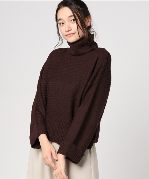 UNRELISH（アンレリッシュ）の「バルキーリブニット（ニット/セーター・レディース・ブラウン/アイボリー/ブラック・MEDIUM）」の3枚目の写真