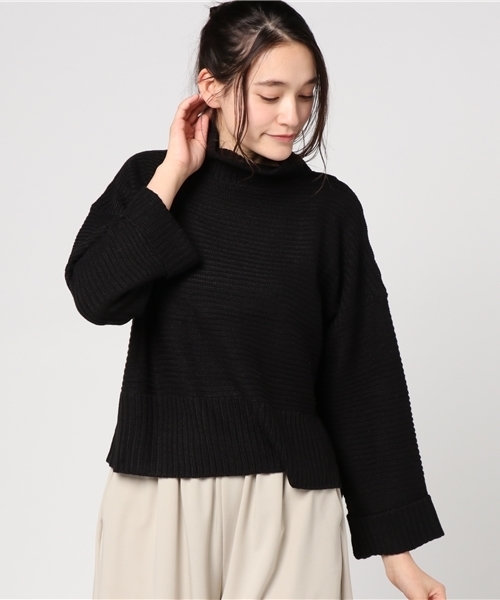 UNRELISH（アンレリッシュ）の「バルキーリブニット（ニット/セーター・レディース・ブラウン/アイボリー/ブラック・MEDIUM）」の2枚目の写真