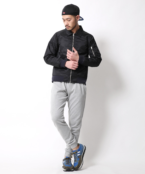 Rocky Monroe（ロッキーモンロー）の「襟付きナイロンMA-1ジャケット（ミリタリージャケット・メンズ・ネイビー/ブラック/カーキ・L/M）」の11枚目の写真