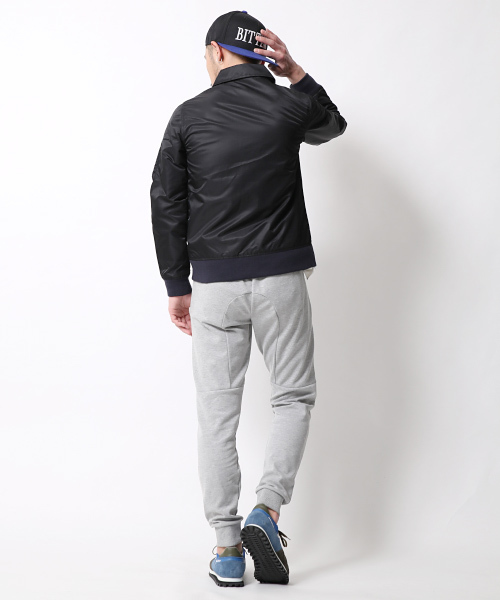 Rocky Monroe（ロッキーモンロー）の「襟付きナイロンMA-1ジャケット（ミリタリージャケット・メンズ・ネイビー/ブラック/カーキ・L/M）」の12枚目の写真