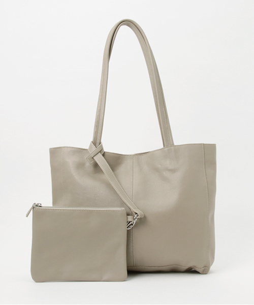 knot yacht（ノットヨット）の「leather tote bag（knot yacht/ノットヨット）（トートバッグ・レディース・ライトブラウン/ブラック/ライトグレー・FREE）」の3枚目の写真