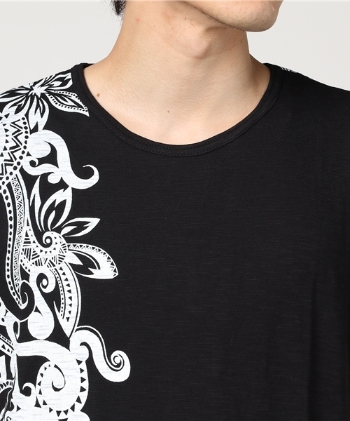 チャイハネ（チャイハネ）の「【チャイハネ】フラワートライバル MEN'S Tシャツ（Tシャツ/カットソー・メンズ・ブラック/ホワイト/イエロー・FREE）」の6枚目の写真