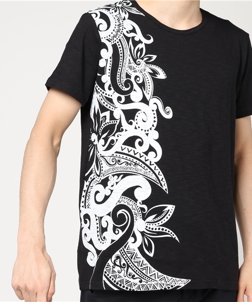 チャイハネ（チャイハネ）の「【チャイハネ】フラワートライバル MEN'S Tシャツ（Tシャツ/カットソー・メンズ・ブラック/ホワイト/イエロー・FREE）」の8枚目の写真