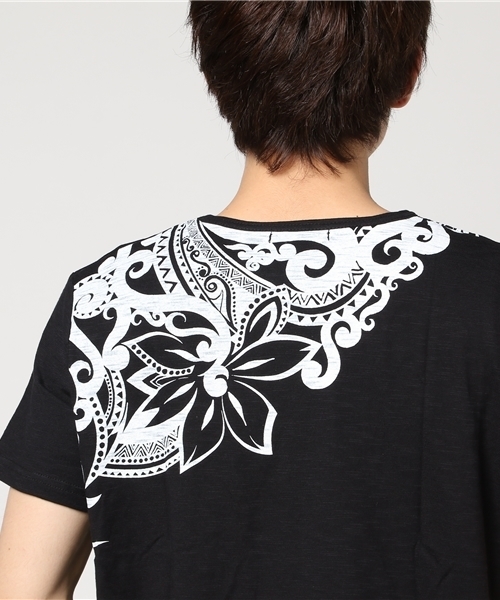 チャイハネ（チャイハネ）の「【チャイハネ】フラワートライバル MEN'S Tシャツ（Tシャツ/カットソー・メンズ・ブラック/ホワイト/イエロー・FREE）」の9枚目の写真