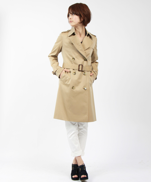 BEAUTY&YOUTH UNITED ARROWS（ビューティーアンドユースユナイテッドアローズ）の「BY 60/2YD レギュラートレンチコート ◆（トレンチコート・レディース・ベージュ/ネイビー・SMALL/MEDIUM）」の12枚目の写真