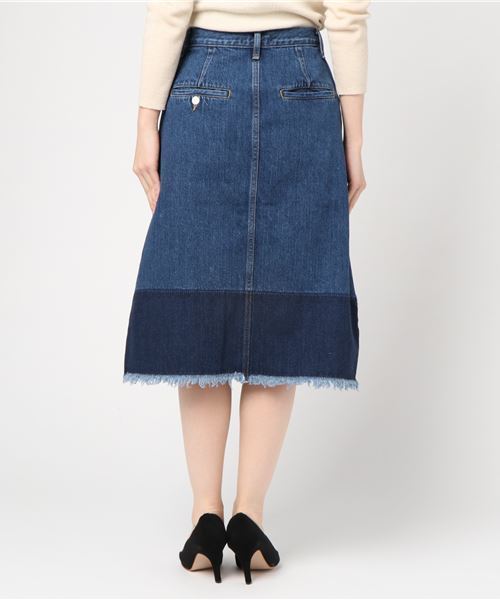 VINCA TOKYO（ヴィンカトーキョー）の「【VINCA TOKYO】フリンジデニムスカート　Fringe denim skirt v071624（デニムスカート・レディース・ブルー・FREE）」の9枚目の写真