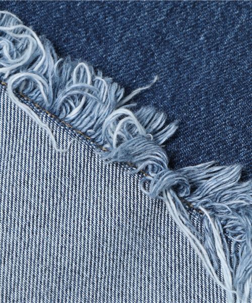 VINCA TOKYO（ヴィンカトーキョー）の「【VINCA TOKYO】フリンジデニムスカート　Fringe denim skirt v071624（デニムスカート・レディース・ブルー・FREE）」の3枚目の写真