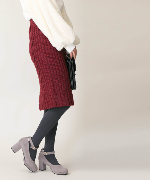 WEGO（ウィゴー）の「WEGO/【セットアップ対応商品】ロービングニットペンシルスカート（スカート・レディース・ワイン/杢グレー/ベージュ・FREE）」の10枚目の写真