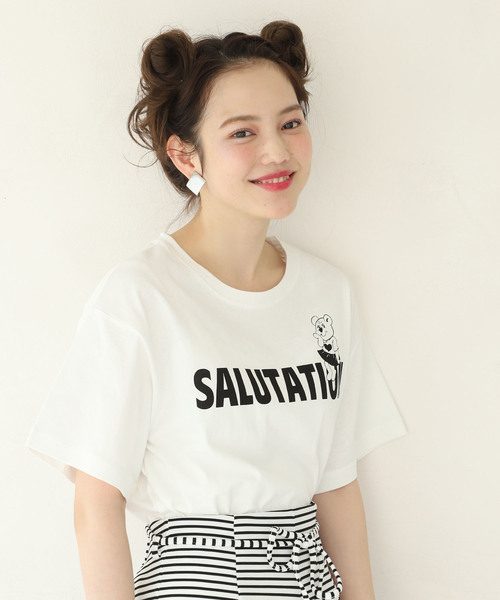 one after another NICE CLAUP(ワンアフターアナザーナイスクラップ)の「アソートロゴプリントTシャツ(Tシャツ/カットソー・レディース・レッド/オフホワイト/スミクロ・FREE)」の1枚目の写真