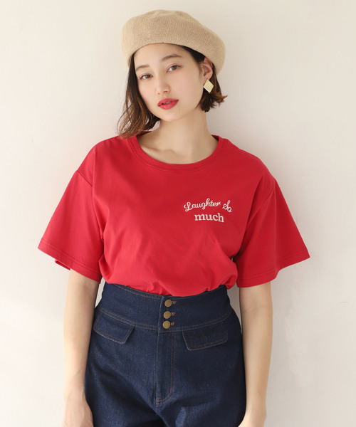 one after another NICE CLAUP(ワンアフターアナザーナイスクラップ)の「アソートロゴプリントTシャツ(Tシャツ/カットソー・レディース・レッド/オフホワイト/スミクロ・FREE)」の14枚目の写真