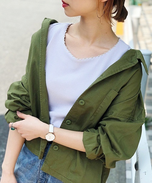 PAGEBOY（ページボーイ）の「ハイピングリブピコTシャツ（Tシャツ/カットソー・レディース・ライトグレー/ブラック/パープル/オフホワイト・FREE）」の12枚目の写真