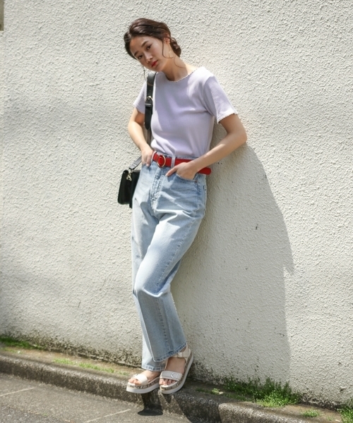 PAGEBOY（ページボーイ）の「ハイピングリブピコTシャツ（Tシャツ/カットソー・レディース・ライトグレー/ブラック/パープル/オフホワイト・FREE）」の11枚目の写真