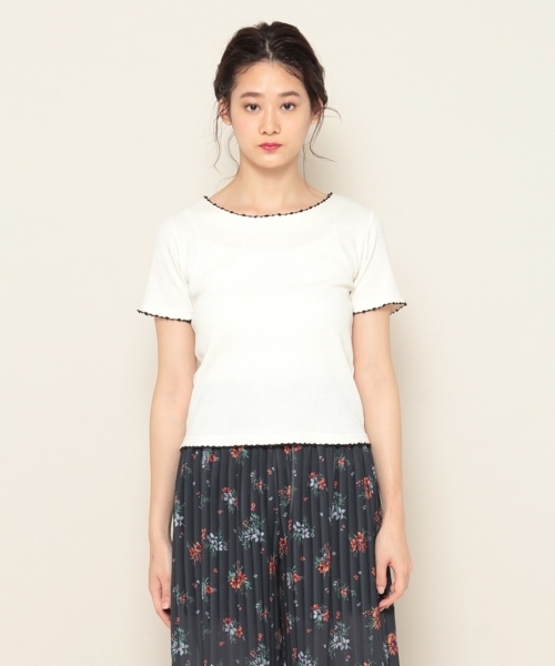 PAGEBOY（ページボーイ）の「ハイピングリブピコTシャツ（Tシャツ/カットソー・レディース・ライトグレー/ブラック/パープル/オフホワイト・FREE）」の13枚目の写真