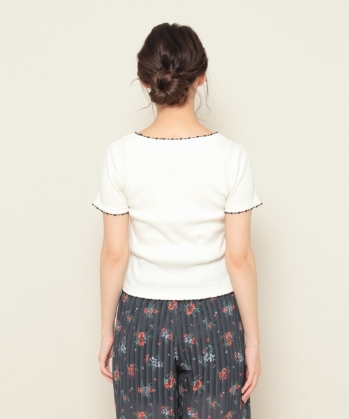 PAGEBOY（ページボーイ）の「ハイピングリブピコTシャツ（Tシャツ/カットソー・レディース・ライトグレー/ブラック/パープル/オフホワイト・FREE）」の15枚目の写真