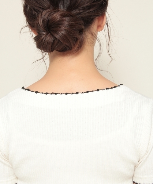 PAGEBOY（ページボーイ）の「ハイピングリブピコTシャツ（Tシャツ/カットソー・レディース・ライトグレー/ブラック/パープル/オフホワイト・FREE）」の17枚目の写真