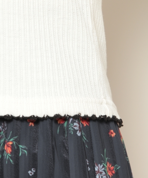 PAGEBOY（ページボーイ）の「ハイピングリブピコTシャツ（Tシャツ/カットソー・レディース・ライトグレー/ブラック/パープル/オフホワイト・FREE）」の19枚目の写真