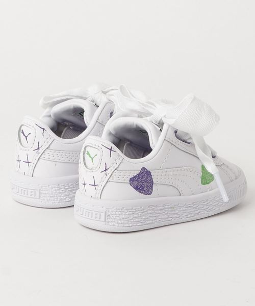 PUMA(プーマ)の「バスケットハート グリッターハーツ INF (KIDS)(スニーカー・キッズ・ホワイト・13cm/14cm/12cm/15.0cm/16.0cm)」の2枚目の写真