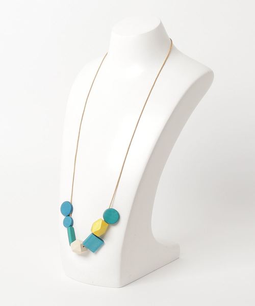 チャイハネ（チャイハネ）の「【チャイハネ】ミックスウッドビーズネックレス（ネックレス・レディース・ブルー系その他/カラフル・FREE）」の4枚目の写真