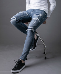 Buffalo Bobs | FAIRMONT BURST-VILOFT(フェアモント バースト-バイロフト)ダメージ加工 スーパースキニーデニム(デニムパンツ)