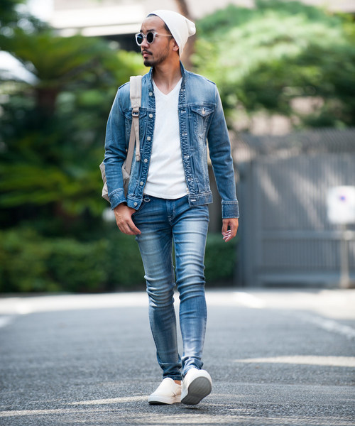 Buffalo Bobs（バッファローボブズ）の「FAIRMONT BURST-VILOFT(フェアモント バースト-バイロフト)ダメージ加工 スーパースキニーデニム（デニムパンツ・メンズ・ブルー・1/S/2/M/3/L/4(LL)）」の2枚目の写真