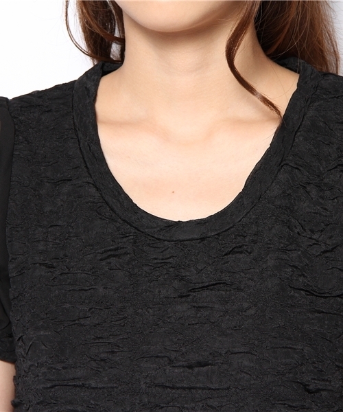 Chico（チコ）の「ふくれジャガード袖シフォンT（Tシャツ/カットソー・レディース・ホワイト/ベージュ/イエロー/ブラック・FREE）」の10枚目の写真