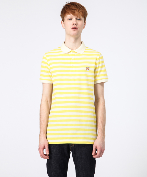 MAISON KITSUNE ボーダーポロシャツ Mサイズ Maison Kitsune（メゾンキツネ）の「KITSUNE ボーダー