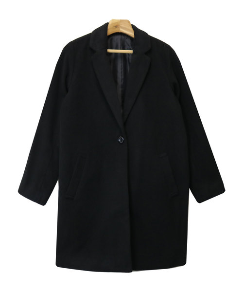 andme（アンドミー）の「チェスターコート ロングコート（チェスターコート・レディース・チャコールグレー/ブラック/グレー/ボルドー/キャメル・M）」の8枚目の写真