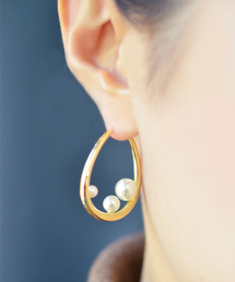 F&D : パールフープピアス