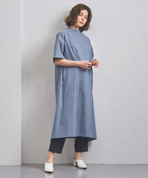 HYKE ストライプ シャツワンピース 半袖 青 UNITED ARROWS