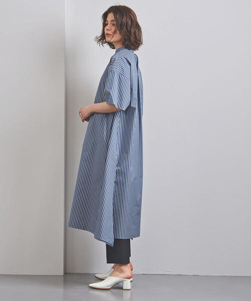 HYKE ストライプ シャツワンピース 半袖 青 UNITED ARROWS（ユナイテッドアローズ）の「＜HYKE（ハイク