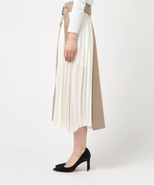 archives（アルシーヴ）の「部分プリーツトレンチスカート（スカート・レディース・ベージュ/モカ/ブラウン・MEDIUM）」の5枚目の写真