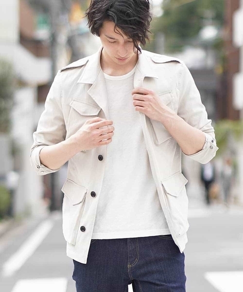 MK MICHEL KLEIN HOMME （エムケーミッシェルクランオム）の「ブルゾン（スパンポリストレッチ）（ブルゾン・メンズ・ネイビー/カーキ/アイボリー・46/48/51）」の9枚目の写真